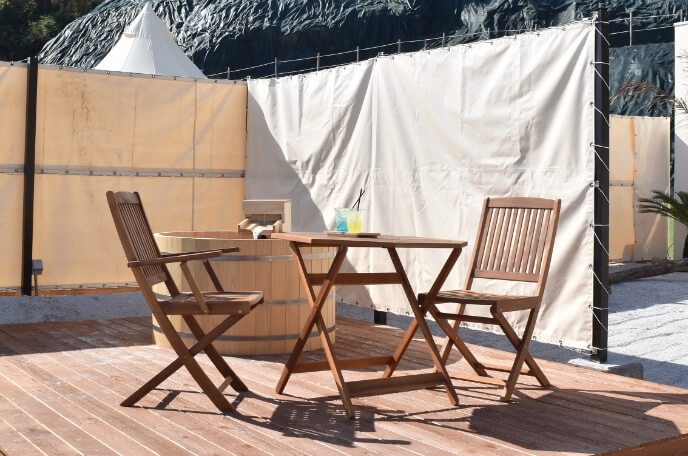 檜風呂&ウッドデッキスペース